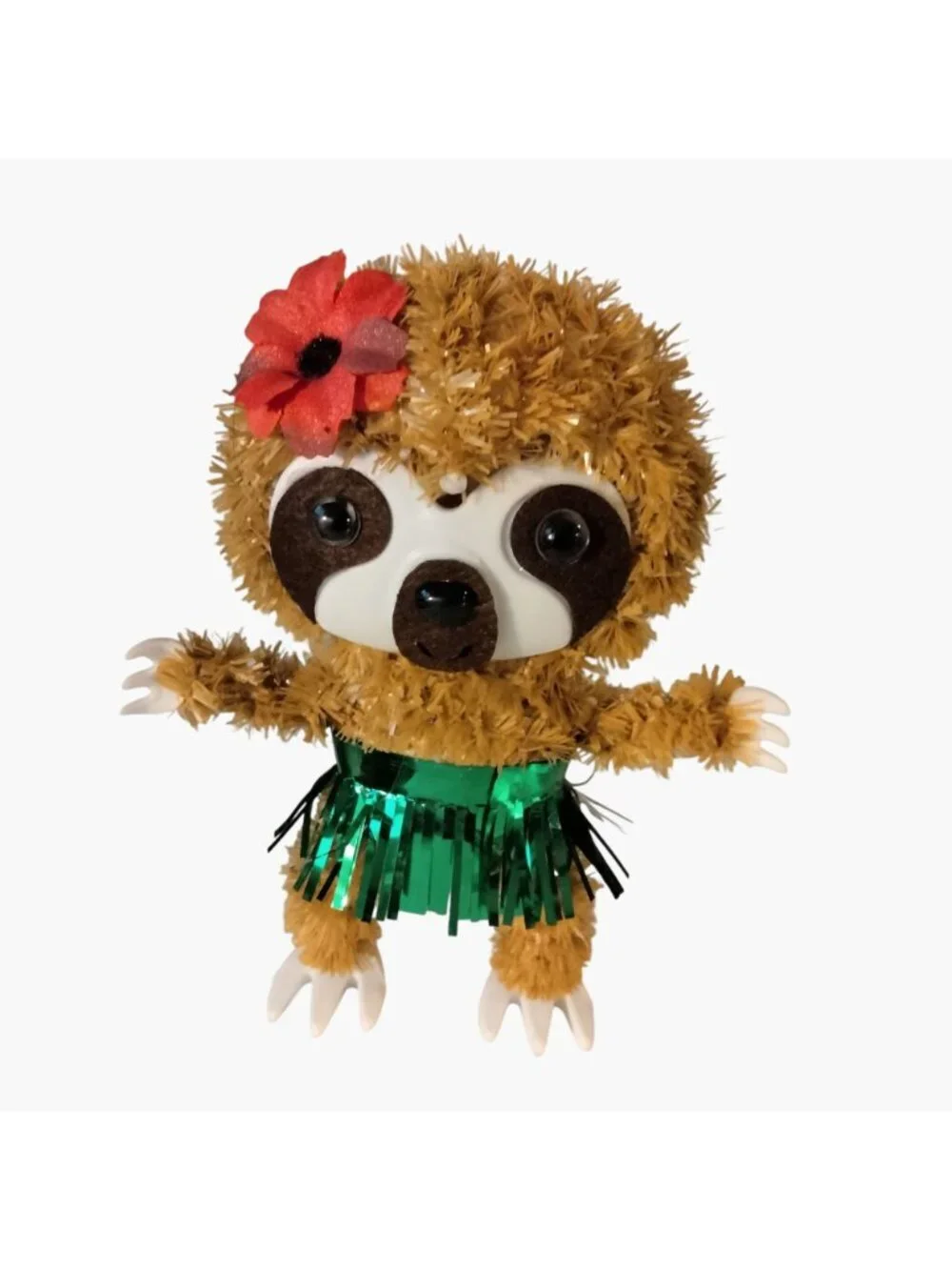 Hula Skirt Tinsel Sloth Decoration Tropical Party Decor Luau Tiki Gift Lot 2